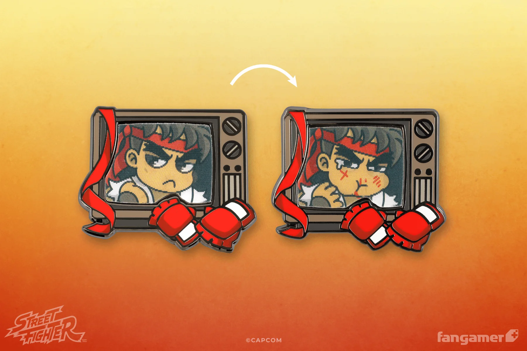 Street Fighter Buddies Lenticular Pin: Ryu - Image 4