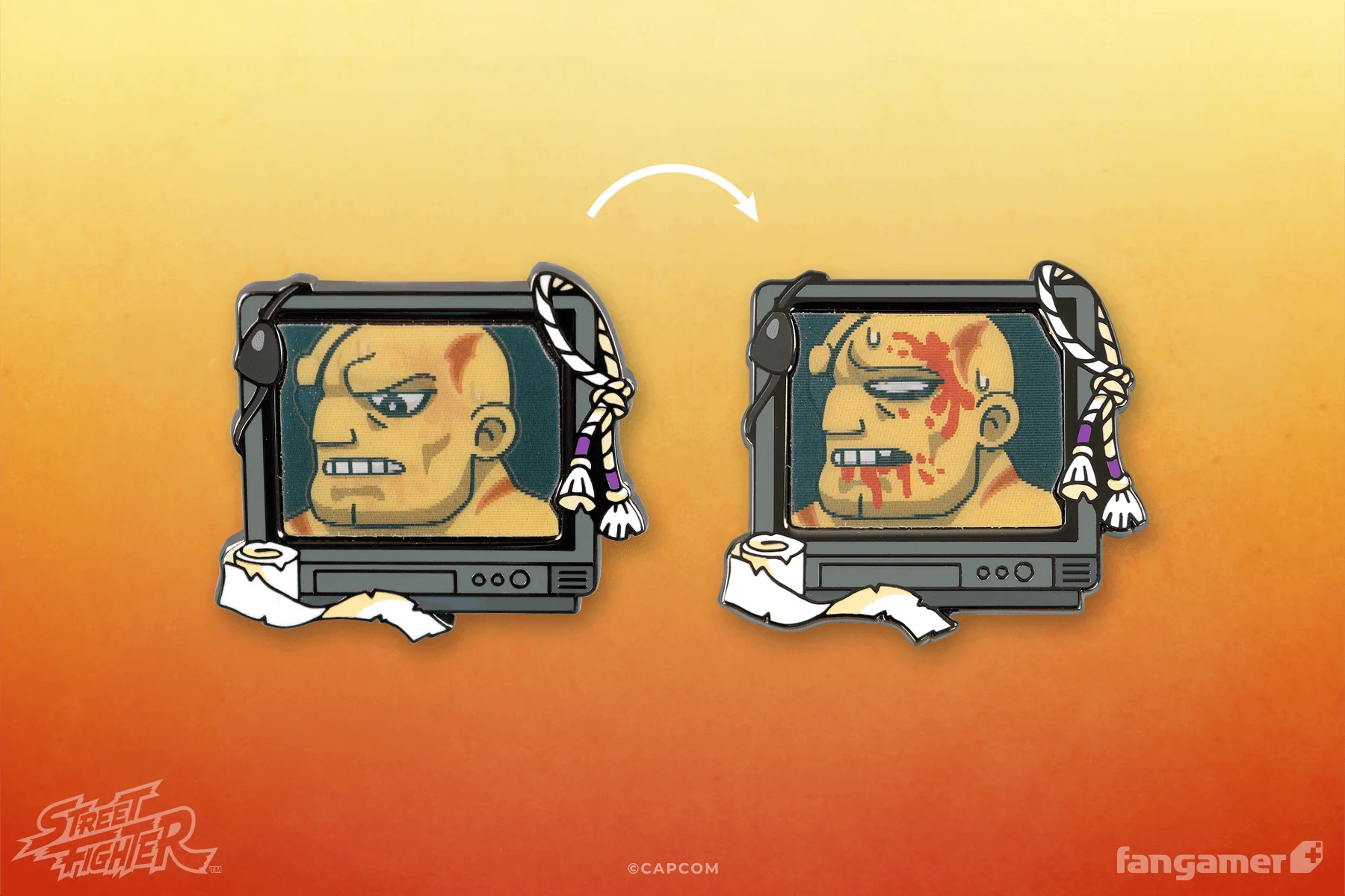 Street Fighter Buddies Lenticular Pin: Sagat - Image 4